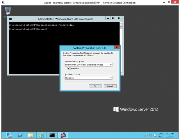 Sysprep our machine