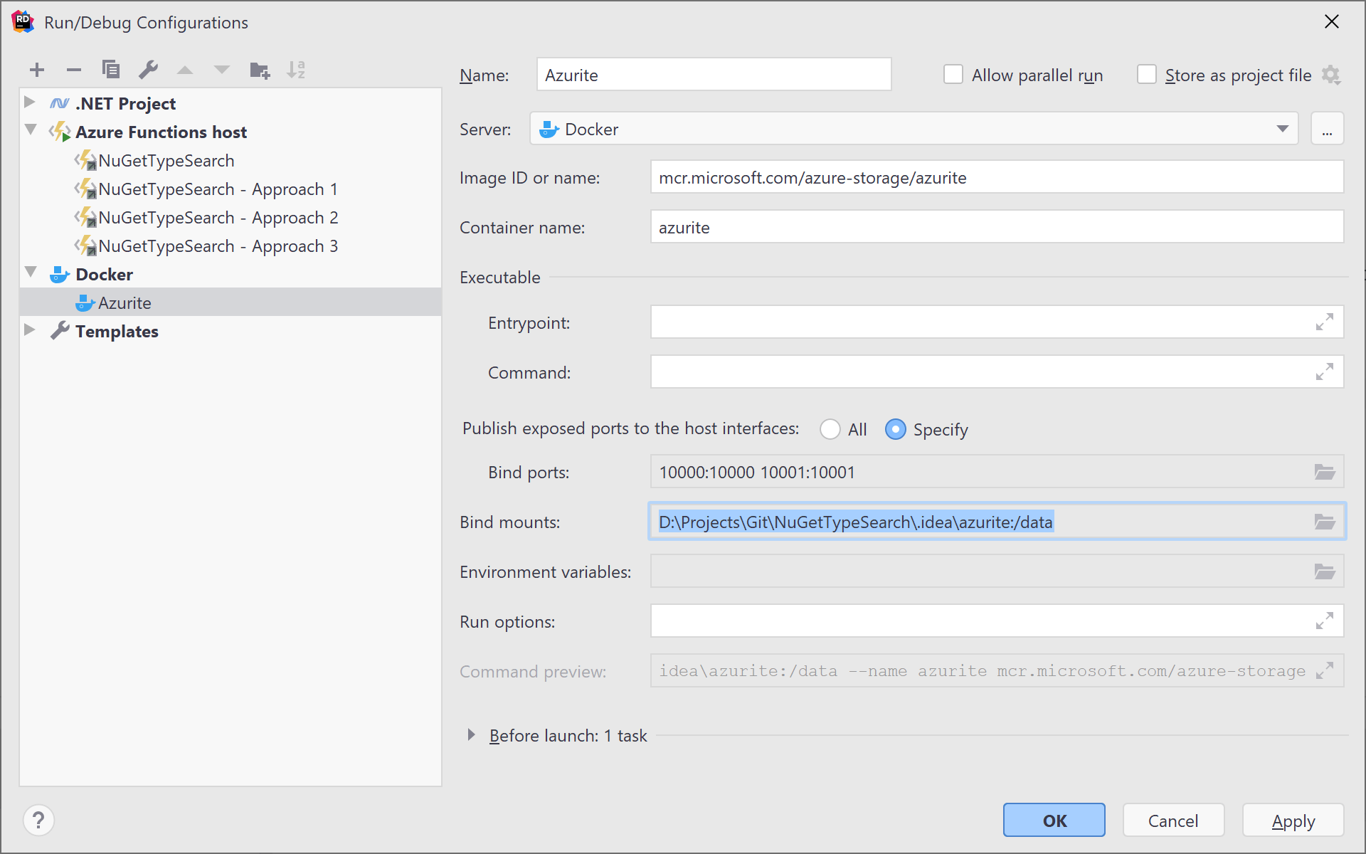 configure azure storage emulator