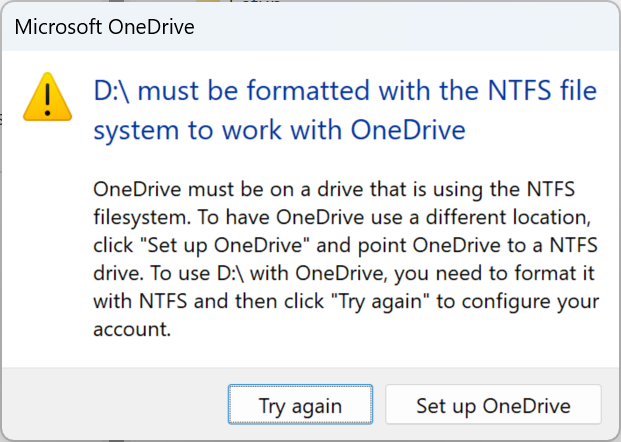 OneDrive does not like Dev Drive