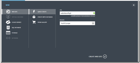 Creating a Windows Azure Website