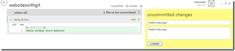 GitHub commit Windows Azure