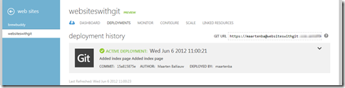 Antares Windows Azure Websites Deployment History Build