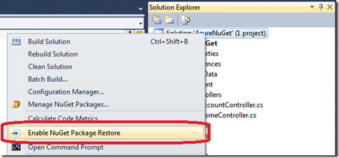 NuGet package restore Windows Azure Websites Antares