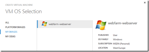 Windows Azure create your own virtual machine image