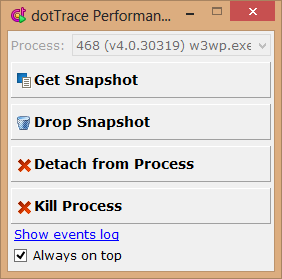 dotTrace get performance snapshot