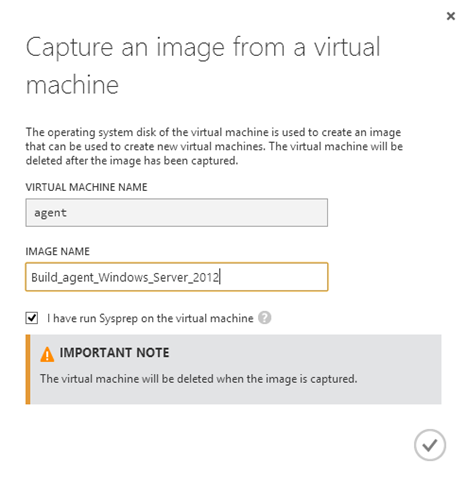 Capturing a virtual machine image