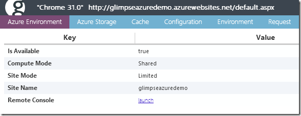 Glimpse Windows Azure Web Sites