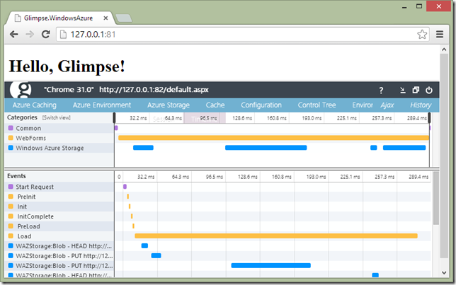 Timeline tracing Windows Azure Storage