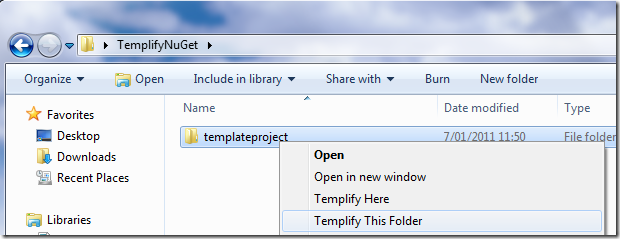 Templify this folder